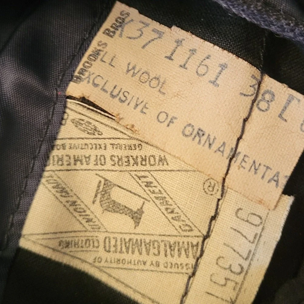 Brooks Brothers 38L Blazer Gray Chalk Stripe Wool 3 Button‎ Preppy 1818 USA